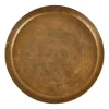 Xenos Decoratieplateau reliëf - antiek goud - Ø29 cm- Kaarsenplateaus