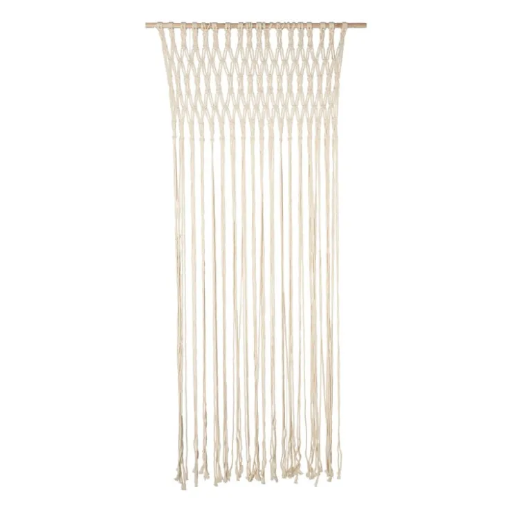 Xenos Deurgordijn macrame - beige - 90x200 cm- Vliegengordijnen