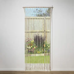 Xenos Deurgordijn macrame - beige - 90x200 cm- Vliegengordijnen