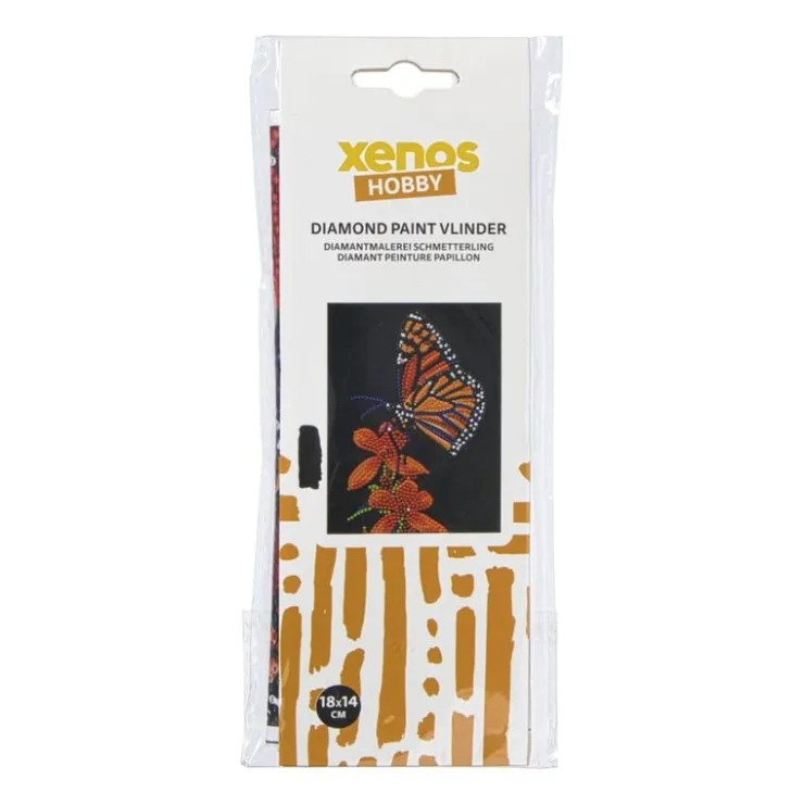 Xenos Diamond painting vlinder - 18x14 cm- Diamond Paintings