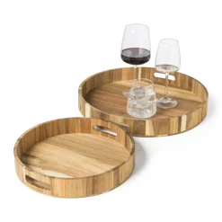 Xenos Dienblad acacia - naturel - ø40 cm- Dienbladen|Kerstcadeaus