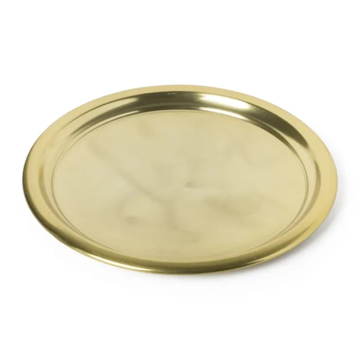 Xenos Dienblad goud - aluminium - ø38 cm- Dienbladen|Kaarsenplateaus