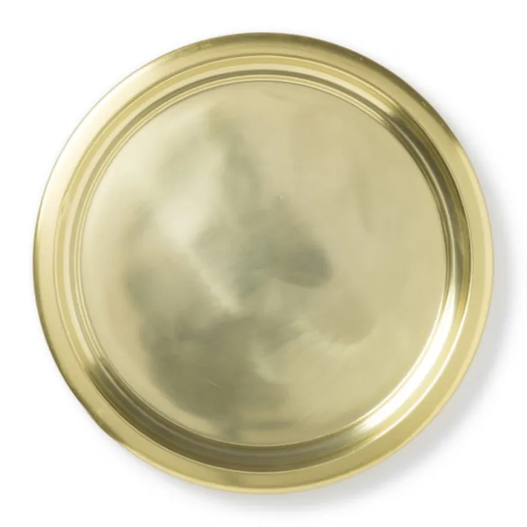 Xenos Dienblad goud - aluminium - ø38 cm- Dienbladen|Kaarsenplateaus