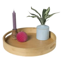 Xenos Dienblad rond - bamboe - ø35 cm- Dienbladen