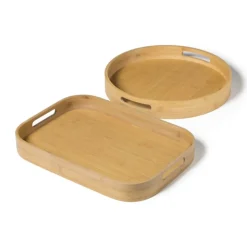 Xenos Dienblad rond - bamboe - ø35 cm- Dienbladen