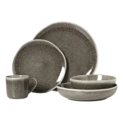 Xenos Diep bord fuji - bruin - ø22x4 cm- Kerst|Borden