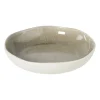 Xenos Diep bord kaori - wit/bruin - ø22x4 cm- Borden|Kerstservies