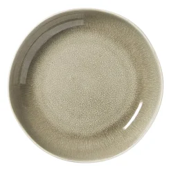 Xenos Diep bord kaori - wit/bruin - ø22x4 cm- Borden|Kerstservies