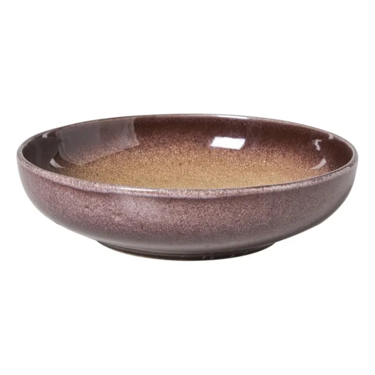 Xenos Diep bord Olivia - bordeauxrood/beige - ø20.3x5 cm- Borden