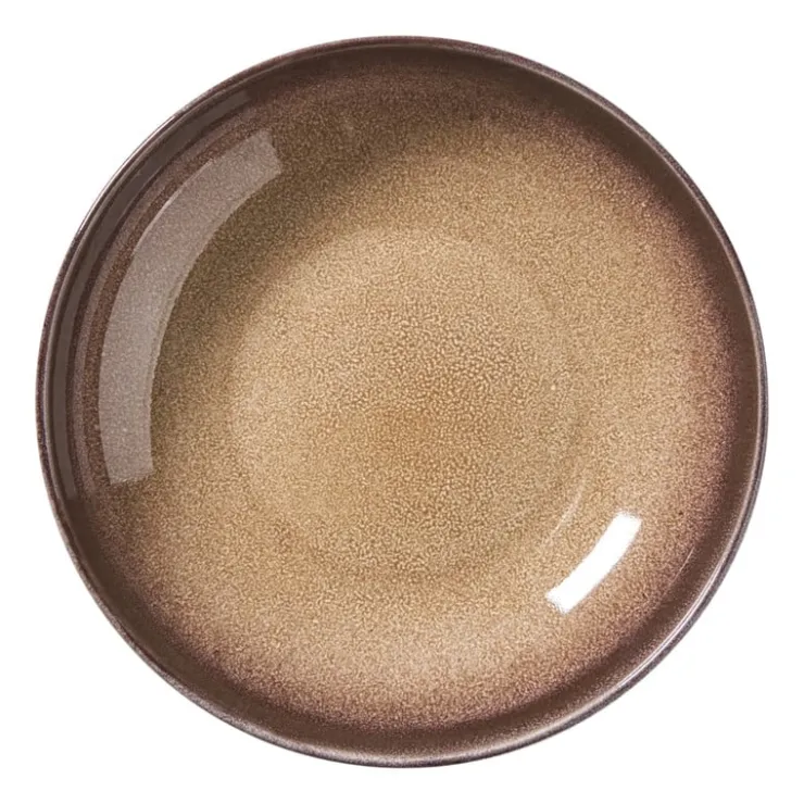 Xenos Diep bord Olivia - bordeauxrood/beige - ø20.3x5 cm- Borden