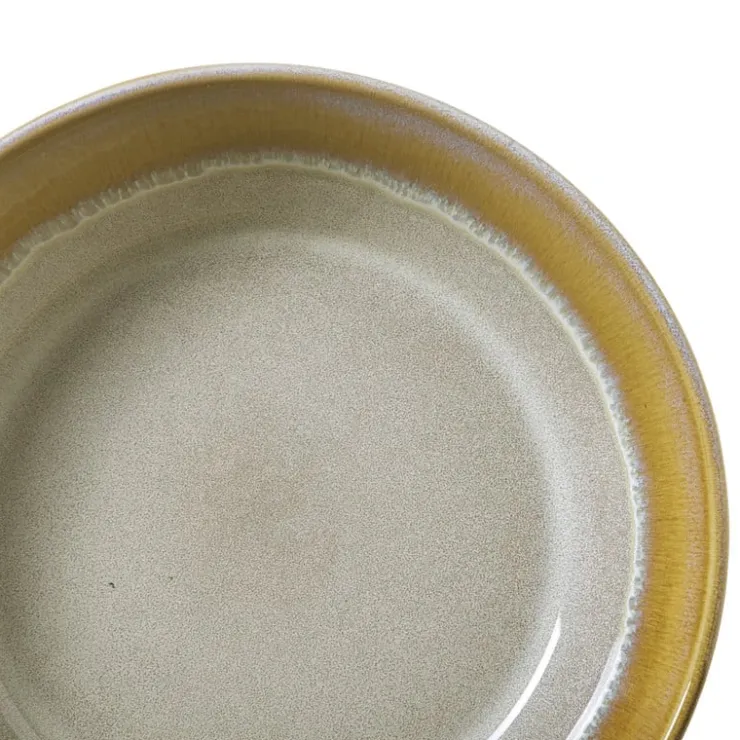 Xenos Diep bord roots - oker - ø20x5.4 cm- Borden