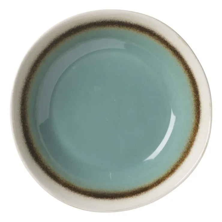 Xenos Diep bord Roots - turquoise - ø20x5.4 cm- Borden