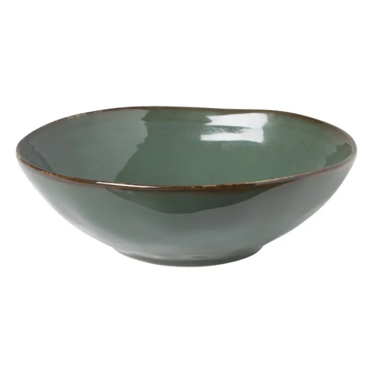 Xenos Diep bord Toscane - donkergroen - ø19 cm- Borden