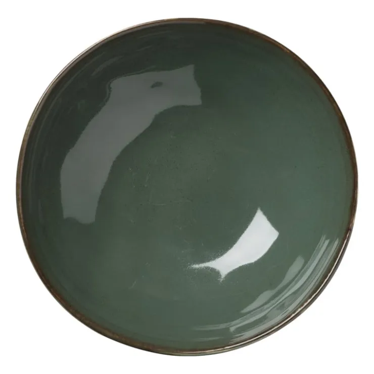 Xenos Diep bord Toscane - donkergroen - ø19 cm- Borden