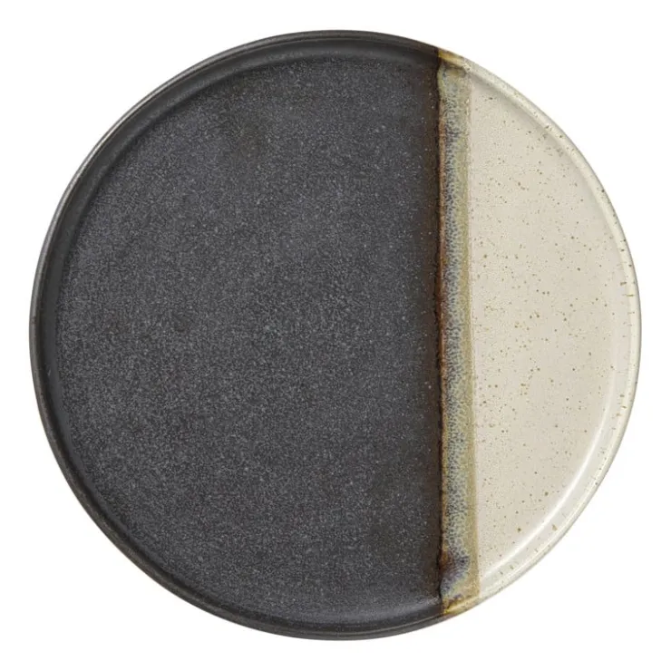Xenos Dinerbord cortado - beige/zwart - ø26.5x2 cm- Kerst|Borden