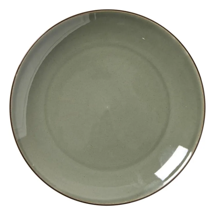 Xenos Dinerbord Emma - donkergroen - ø26.8x2.5 cm- Borden