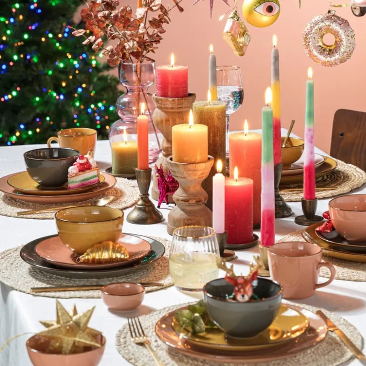 Xenos Dinerbord Emma - terra roze - ø26.5 cm- Borden