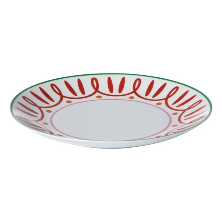 Xenos Dinerbord holly jolly - rood - ø26.8x2.8 cm- Borden