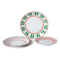 Xenos Dinerbord holly jolly - rood - ø26.8x2.8 cm- Borden