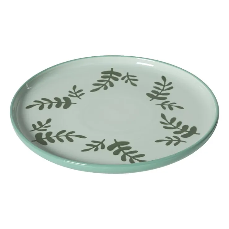 Xenos Dinerbord jolie - groen -ø25.5x2.3 cm- Kerstservies|Borden