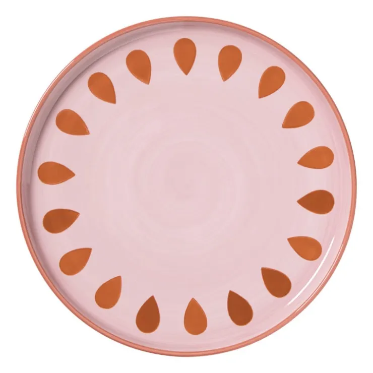 Xenos Dinerbord jolie - roze - ø25.5x2.3 cm- Borden