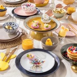Xenos Dinerbord Liv - donkerblauw - ø26 cm- Borden