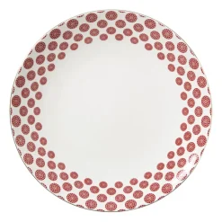 Xenos Dinerbord Mirna bloem - rood/wit - ø26.8x2.2 cm- Borden