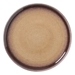 Xenos Dinerbord Olivia - bordeauxrood/beige - ø27.5x2.5 cm- Borden
