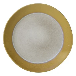 Xenos Dinerbord roots - oker - ø27.5x3 cm- Borden|Kerstservies