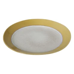 Xenos Dinerbord roots - oker - ø27.5x3 cm- Borden|Kerstservies