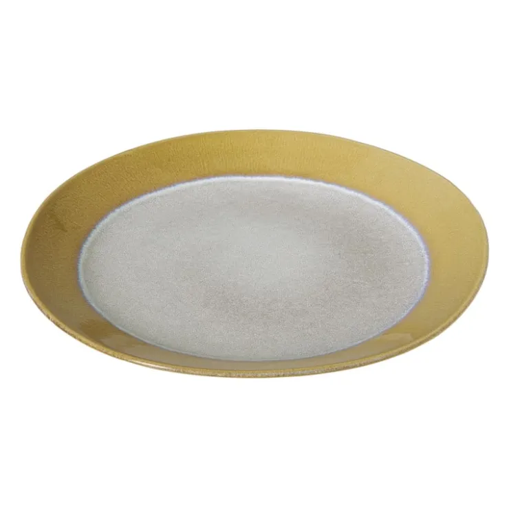 Xenos Dinerbord roots - oker - ø27.5x3 cm- Borden|Kerstservies