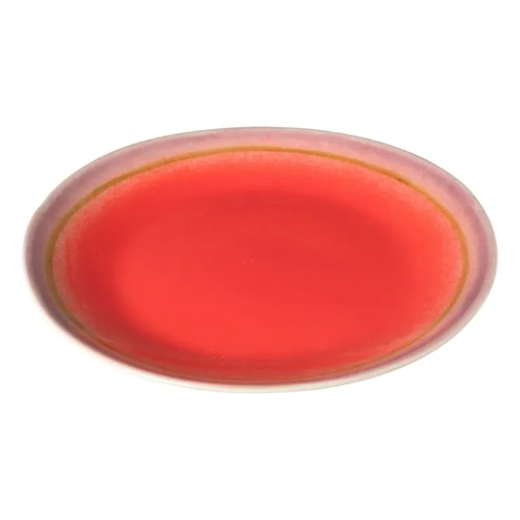 Xenos Dinerbord Roots - rood/paars - ø27.5x3 cm- Borden