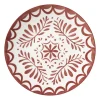 Xenos Dinerbord sterre - rood/wit - ø26.8x2.6 cm- Borden|Kerstcadeaus