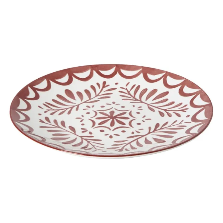 Xenos Dinerbord sterre - rood/wit - ø26.8x2.6 cm- Borden|Kerstcadeaus