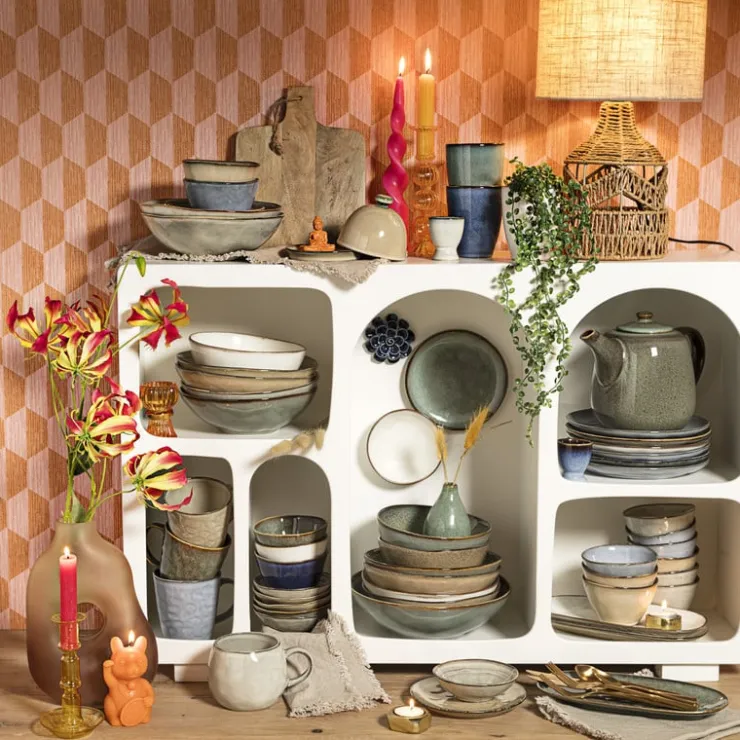 Xenos Dinerbord Toscane - grijs - ø28 cm- Borden
