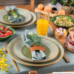 Xenos Dinerbord Yara - groen- ⌀26.8 cm- Borden