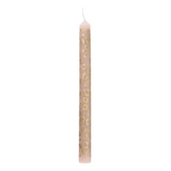 Xenos Dinerkaars animal - goud/roze- ø2.15x25 cm- Dinerkaarsen