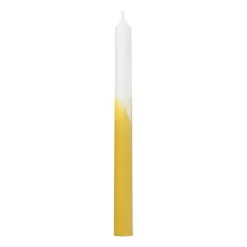 Xenos Dinerkaars dip dye - okergeel - ⌀2x25 cm- Dinerkaarsen