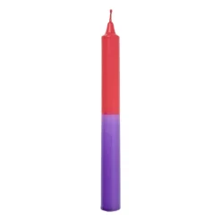 Xenos Dinerkaars dip-dye - rood/paars - ø1.85x20 cm- Dinerkaarsen