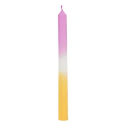 Xenos Dinerkaars dipdye - roze/oranje - ø2.15x25 cm- Dinerkaarsen