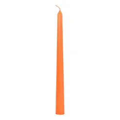 Xenos Dinerkaars glans - oranje - ø2x25 cm- Dinerkaarsen
