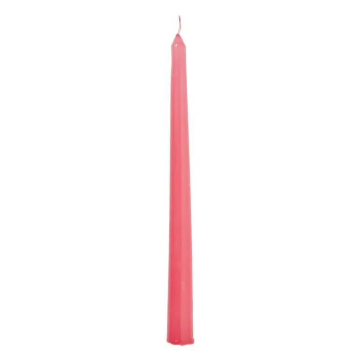 Xenos Dinerkaars glans - roze - ø2x25 cm- Dinerkaarsen