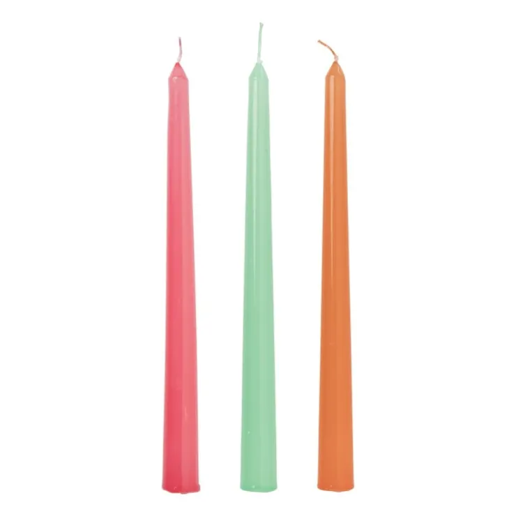 Xenos Dinerkaars glans - roze - ø2x25 cm- Dinerkaarsen