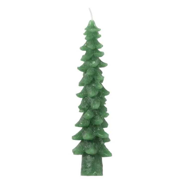 Xenos Dinerkaars klein - groen - ø4x15 cm- Kerstcadeaus|Dinerkaarsen