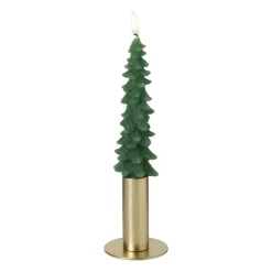 Xenos Dinerkaars klein - groen - ø4x15 cm- Kerstcadeaus|Dinerkaarsen