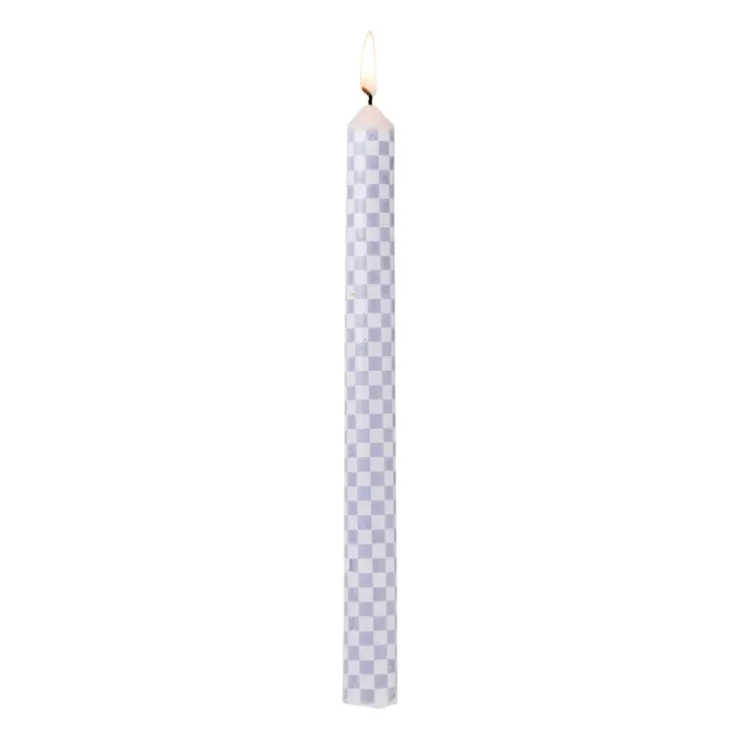 Xenos Dinerkaars ruit - lila - ø2.15x25 cm- Dinerkaarsen