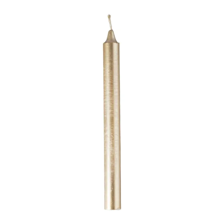 Xenos Dinerkaars rustiek - goud - ø2x24 cm- Dinerkaarsen