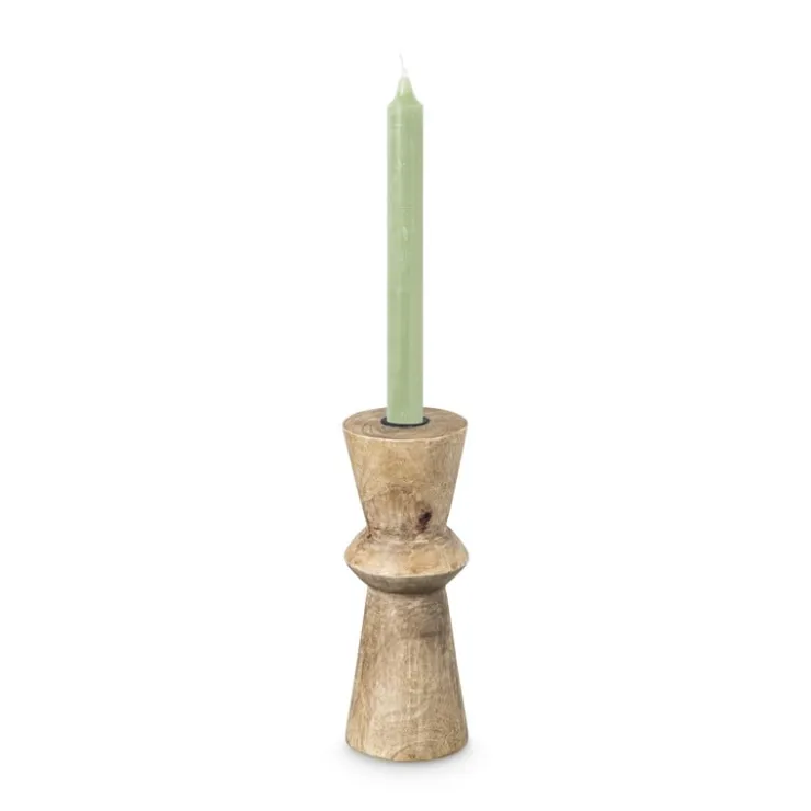 Xenos Dinerkaars rustiek - lindegroen - ø2x24 cm- Dinerkaarsen