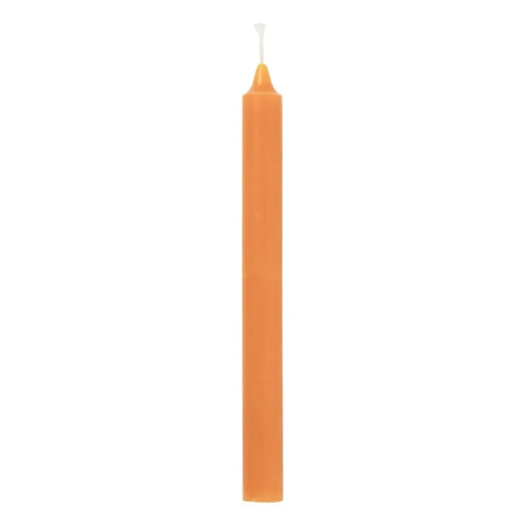 Xenos Dinerkaars rustiek - oranje - ø2x24 cm- Dinerkaarsen
