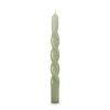 Xenos Dinerkaars twist - groen - ø2.5x20.5 cm- Dinerkaarsen